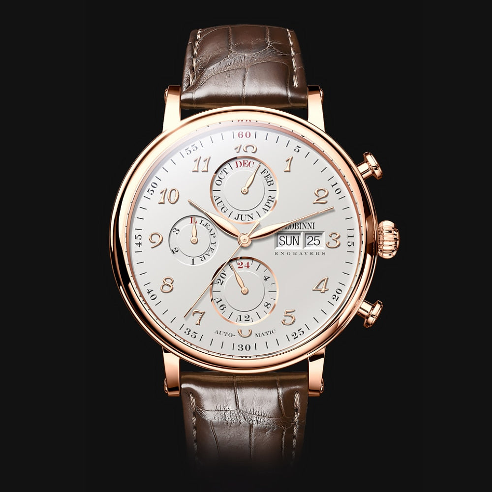 LOBINNI Luxury Mechanical Gear Watch Men gift Seagull Movement Automatic Black Self Winder Sapphire Watch Brand Men Metal Bezel